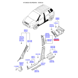 Обивка (накладка) салона правая верхняя 85840-2E000J9 Mobis