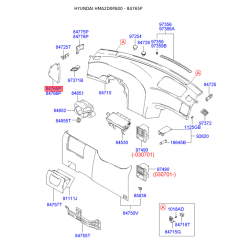 Накладка панели прибров (торпеды) левая 84765-2D000TK Mobis