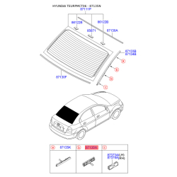 Затискач, молдинг / захисна накладка 87135-1E100 Mobis