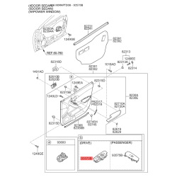 Блок кнопок стеклоподъёмника 93570-1M010WK Mobis