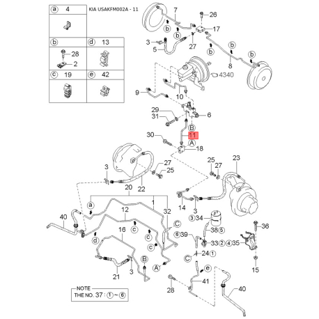 Маслозабірник мотора 0K011-14240A Mobis - 0K01114240A - схема з каталогу 11, USAKFM002A 0K01114240A