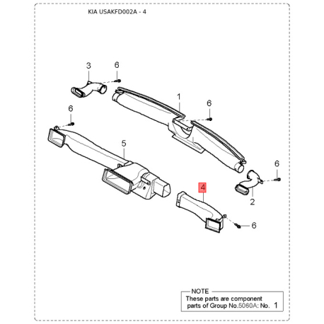 Пістон (кліпса) оббивки салону MD101-63938 Mobis - MD10163938 - схема з каталогу 4, USAKFD002A MD10163938
