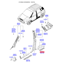 Оббивка (накладка) салону ліва 85878-2E000WK Mobis