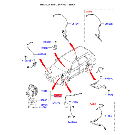 Гідравлічний насос, регулювання динаміки руху 58900-2B850 Mobis - 589002B850 - схема з каталогу 58900, HMA2B0PA06 589002B850