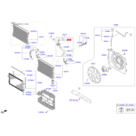 Крышка расширительного бачка 25330-C7000 Mobis - 25330C7000 - схема с каталога 25330, CEURPIX24 25330C7000