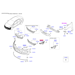 Облицювання, протитуманна фара ліве 86563-3X700 Mobis