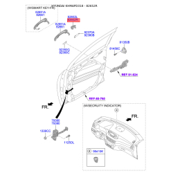 Система управления ручки двери правая 82662-D3110 Mobis