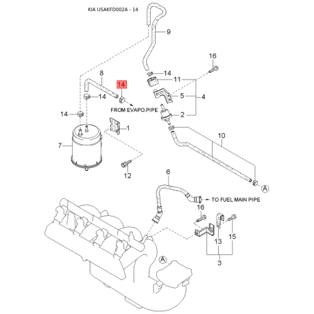 Центральна консоль комплектуючи 84679-FD000 Mobis - 84679FD000 - схема з каталогу 14, USAKFD002A 84679FD000