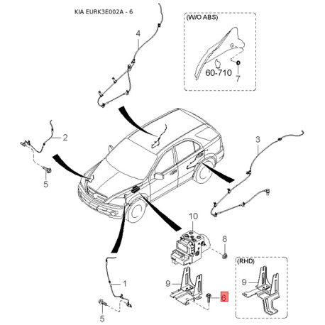 Поликлиновой ремень 25212-38001 Mobis - 2521238001 - схема с каталога 6, EURK3E002A 2521238001