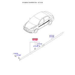 Молдинг порога, бампера і крила лівий 87721-1E010 Mobis