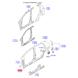 Кронштейн передньої стійки боковини лівий 71137-1C300 Mobis