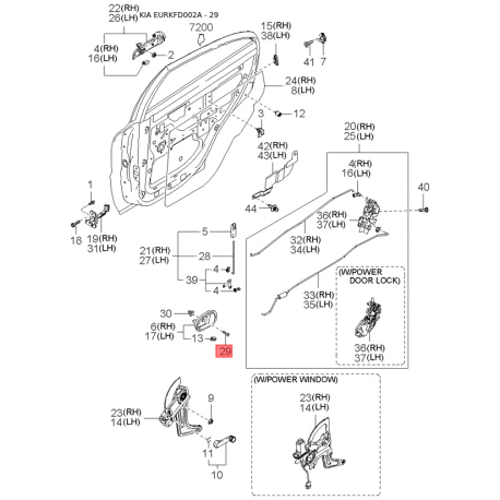 Гидравлический шланг(трубка), рулевое управление 0K30B-32682B Mobis - 0K30B32682B - схема с каталога 29, EURKFD002A 0K30B32682B