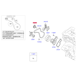 Ролик паразитний (ведучий) поліклінового ременя 25287-2E510 Mobis