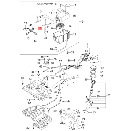 Шайба розподільчого вала 24911-35700 Mobis - 2491135700 - схема з каталогу 17, USAK3F003A 2491135700