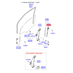 Направляющая стекла двери задняя правая нижняя 82561-1C000 Mobis
