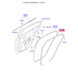 Уплотнитель (уплотнение) двери правый 83120-3K000QS Mobis