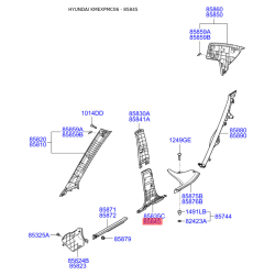 Обивка (накладка) салона правая нижняя 85845-1E000AR Mobis