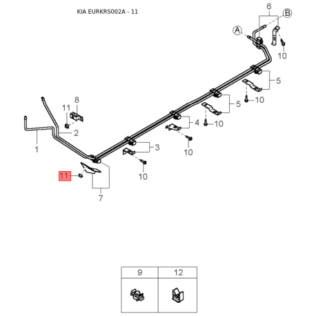 Стопорное кольцо, шкворень поворотного кулака KFB01-26139 Mobis - KFB0126139 - схема с каталога 11, EURKRS002A KFB0126139