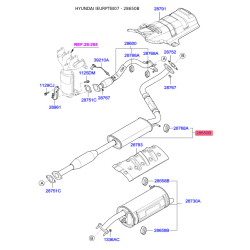 Глушитель выхлопных газов средний 28700-1C510 Mobis