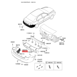 Кронштейн, буфер левый 86623-2G000 Mobis