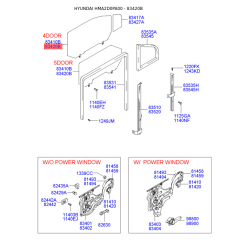 Бокове вікно дверей праве 83420-2D011 Mobis