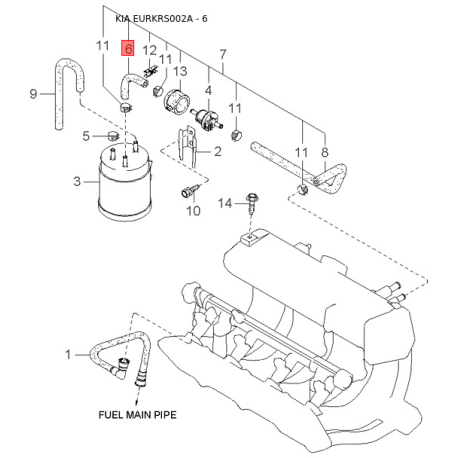 Переключатель стеклоочистителя KK387-66123 Mobis - KK38766123 - схема с каталога 6, EURKRS002A KK38766123