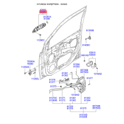 Ручка двери правая 82660-1C060 Mobis
