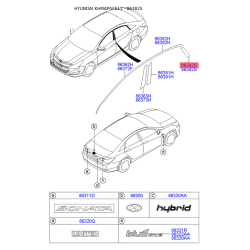 Облицовка / защитная накладка, боковина задняя левая 86383-3S010 Mobis