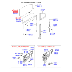 Боковое стекло (окно) двери левое 83410-2D011 Mobis