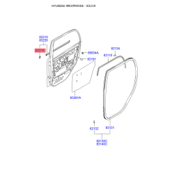 Фіксатор (кліпса) ущільнювача дверей 83219-22000 Mobis