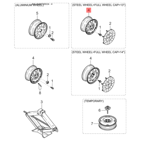 Кронштейн, буфер лівий 86613-FD020 Mobis - 86613FD020 - схема з каталогу 4, USAKFD002A 86613FD020