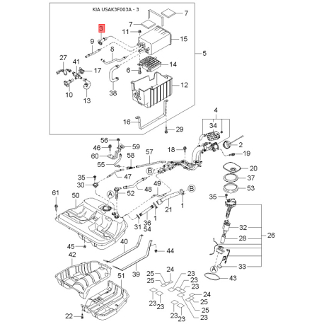 Тарелка клапана 22222-33000 Mobis - 2222233000 - схема с каталога 3, USAK3F003A 2222233000