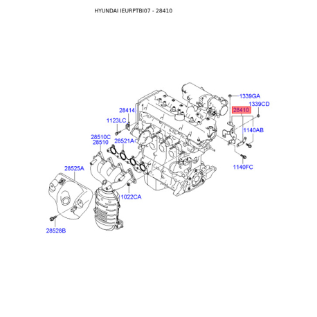 Кронштейн проводки (джгут, коса) 28410-26470 Mobis - 2841026470 - схема з каталогу 28410, IEURPTBI07 2841026470