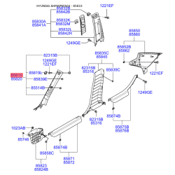 Обивка (накладка) салона левая 85810-3K100QD Mobis