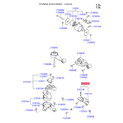 Кронштейн, підвіска двигуна 21680-22021 Mobis