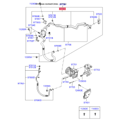 Трубопровід високого/низкого тиску, кондиціонер 97763-2B230 Mobis