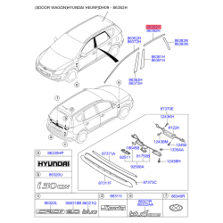 Облицовка / защитная накладка, боковина левая верхняя 86382-2L000 Mobis