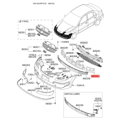 Абсорбер (піна, амортизатор) бампера лівий 86521-1G000 Mobis
