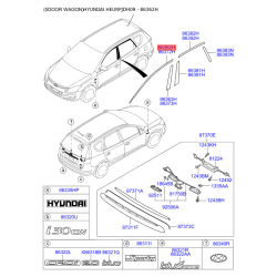 Облицювання / захисна накладка, боковина ліве верхнє 86362-2L200 Mobis