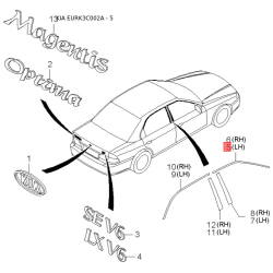Молдинг порога, бампера и крыла левый 87721-3C010XX Mobis