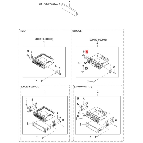 Молдинг порога, бампера и крыла левый 87731-FD001XX Mobis - 87731FD001XX - схема с каталога 5, USAKFD002A 87731FD001XX