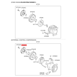 Шкив компрессора кондиционера 97644-07110 Mobis