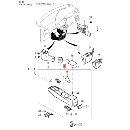 Шайба упорна АКПП MFU60-195E2A Mobis - MFU60195E2A - схема з каталогу 8, EURKRS002A MFU60195E2A