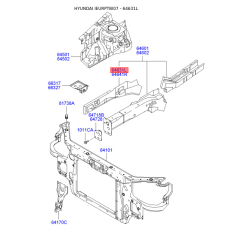 Лонжерон левый 64631-1C700 Mobis
