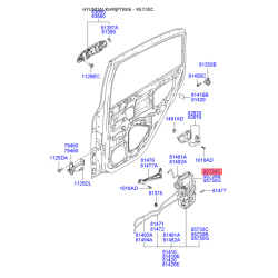 Электропривод замка двери (актуатор) левый 95735-1C001 Mobis