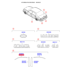 Облицовка / защитная накладка, боковое стекло правая 86361-38001 Mobis