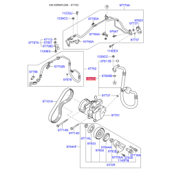 Трубопровід високого/низкого тиску, кондиціонер 97763-2F900 Mobis
