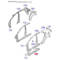 Поріг підлоги (кузов) лівий 71312-A6D00 Mobis