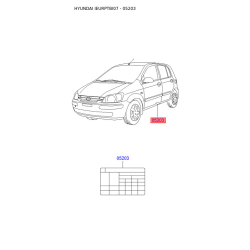 Таблиця інформаційна на стійку дверей 05203-1C005 Mobis