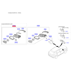 Дзеркало зовнішнє заднє ліве 87610-D7040 Mobis